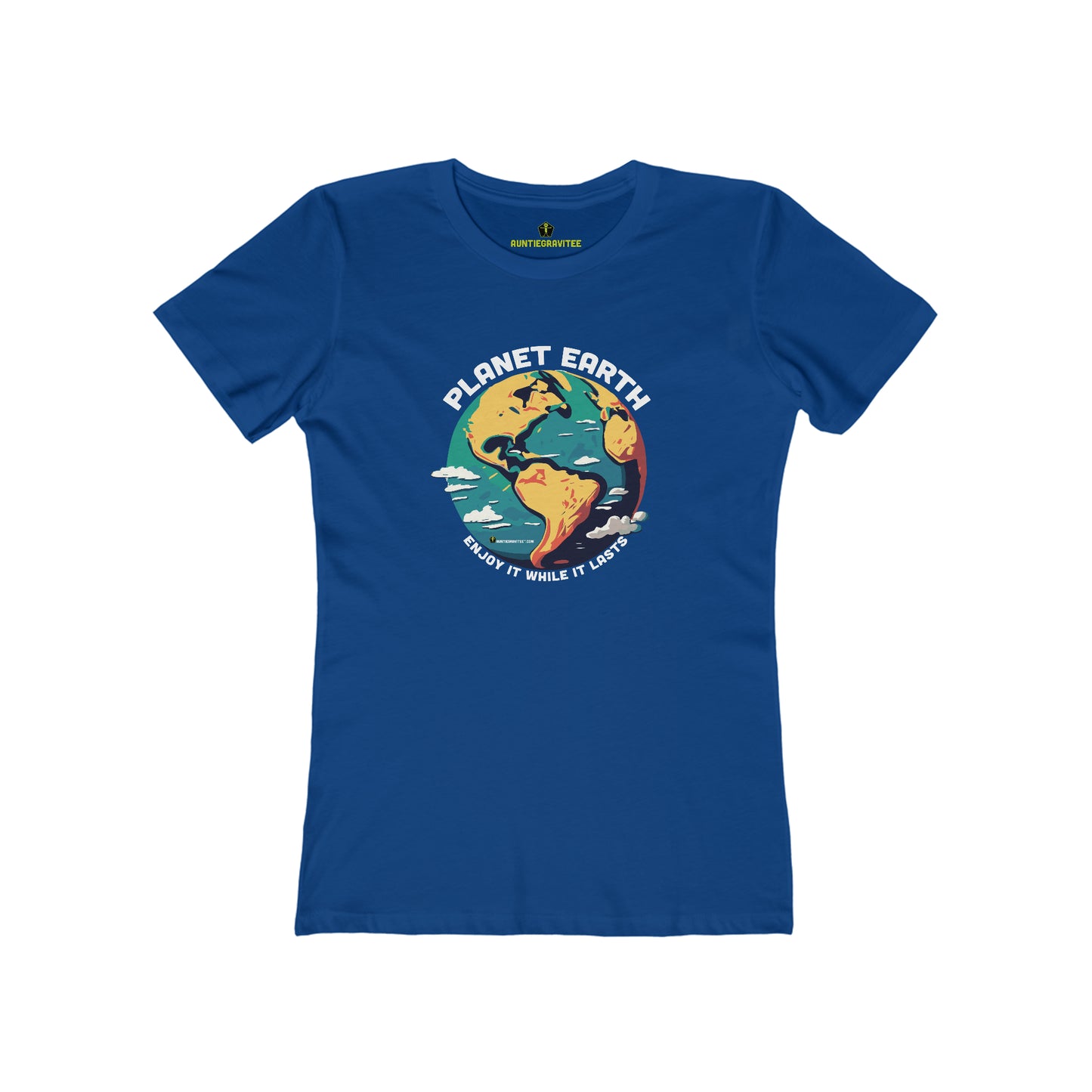 AuntieGraviTee "Planet Earth". Women's The Boyfriend Tee