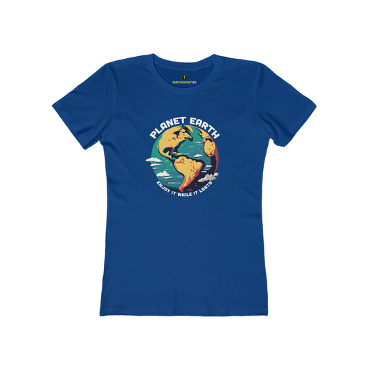 AuntieGraviTee "Planet Earth". Women's The Boyfriend Tee