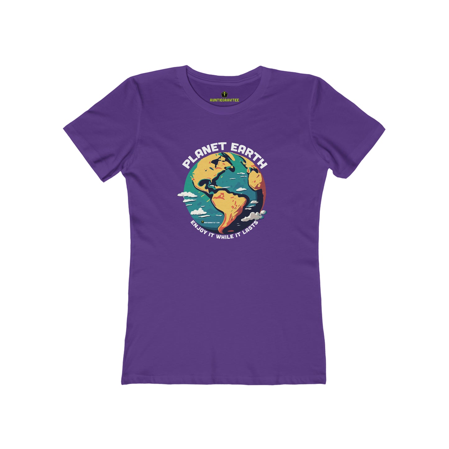 AuntieGraviTee "Planet Earth". Women's The Boyfriend Tee