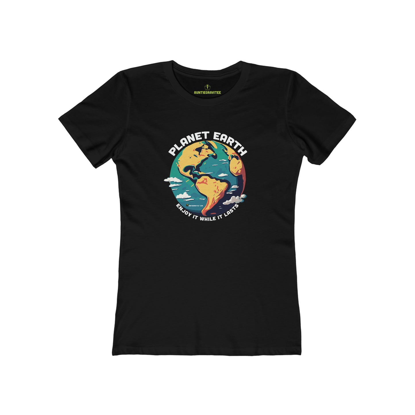 AuntieGraviTee "Planet Earth". Women's The Boyfriend Tee