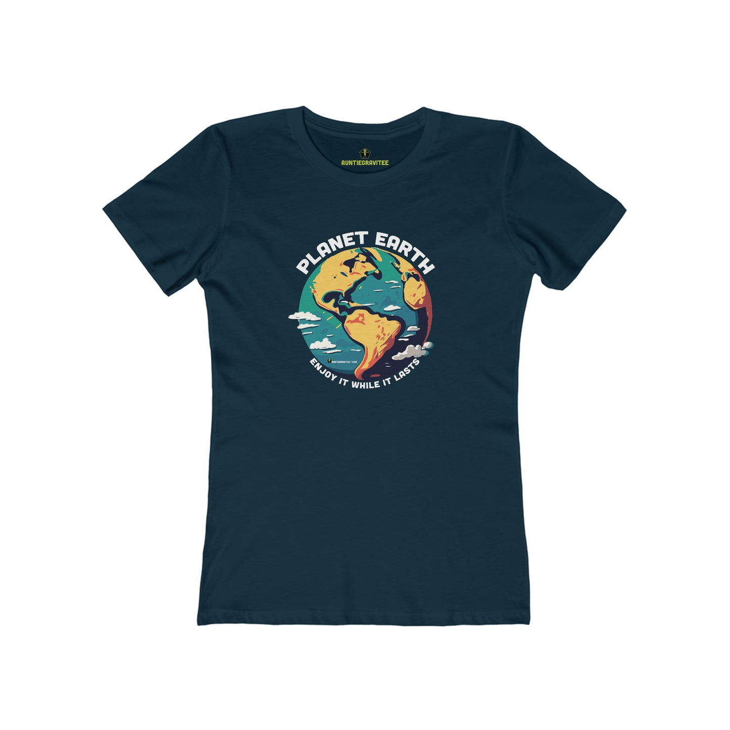 AuntieGraviTee "Planet Earth". Women's The Boyfriend Tee