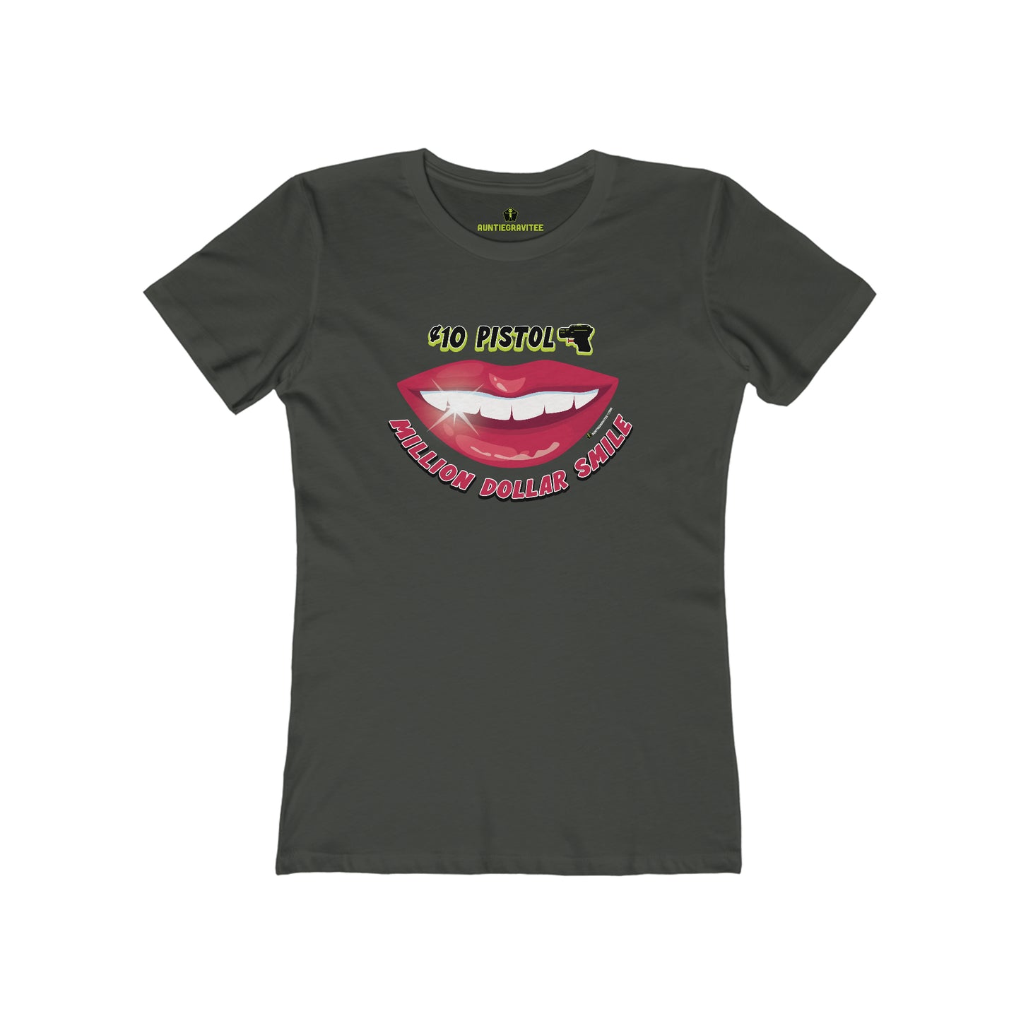 AuntieGraviTee "Million Dollar Smile". Women's The Boyfriend Tee