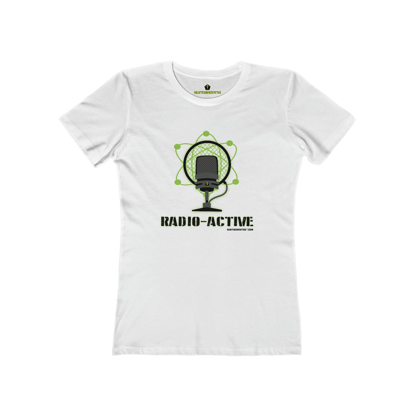 AuntieGraviTee "Radio Active". Women's The Boyfriend Tee