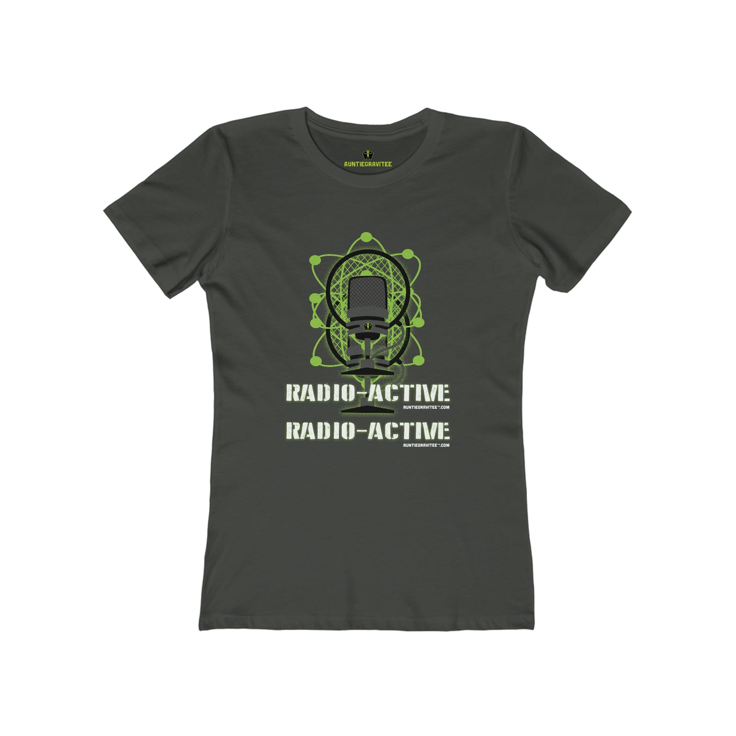 AuntieGraviTee "Radio Active". Women's The Boyfriend Tee