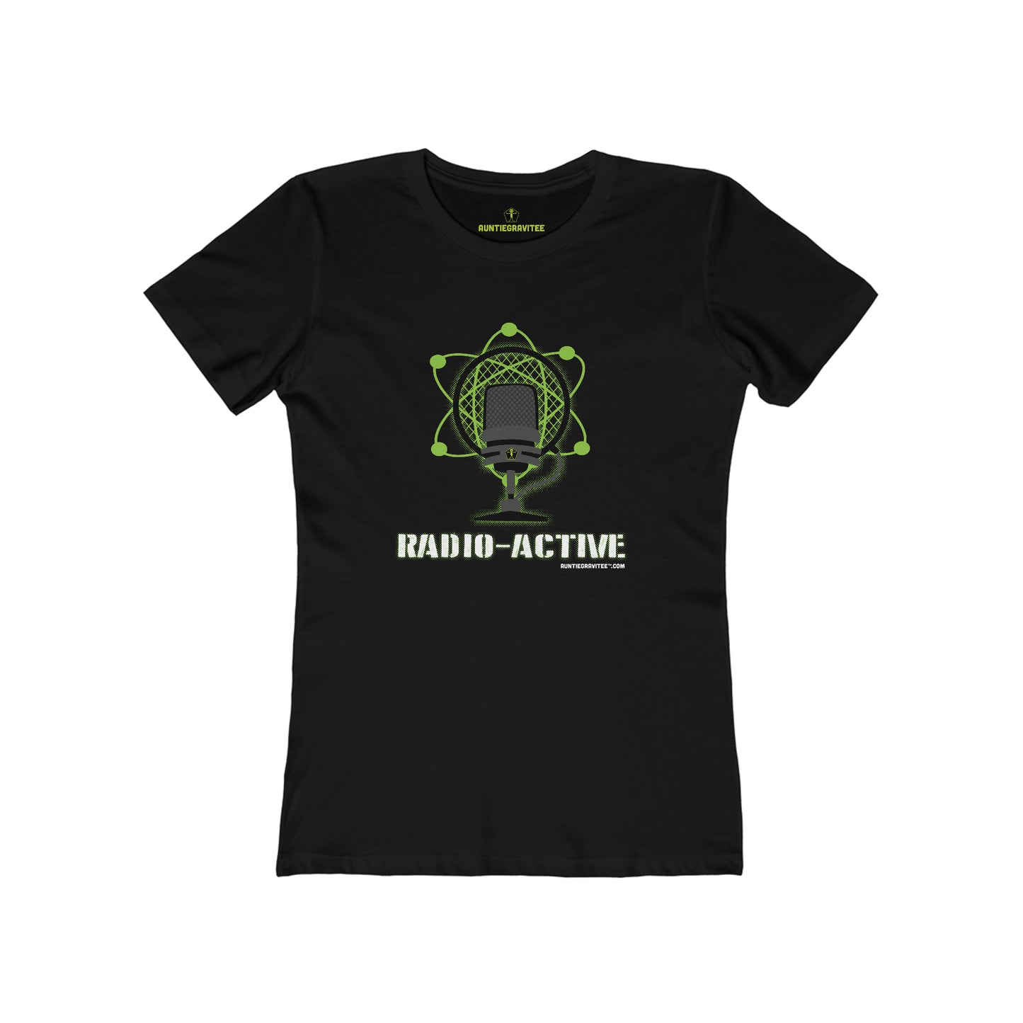 AuntieGraviTee "Radio Active". Women's The Boyfriend Tee