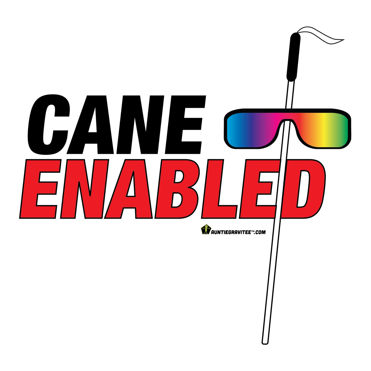 AuntieGraviTee "Cane Enabled" Heavy Cotton Tee