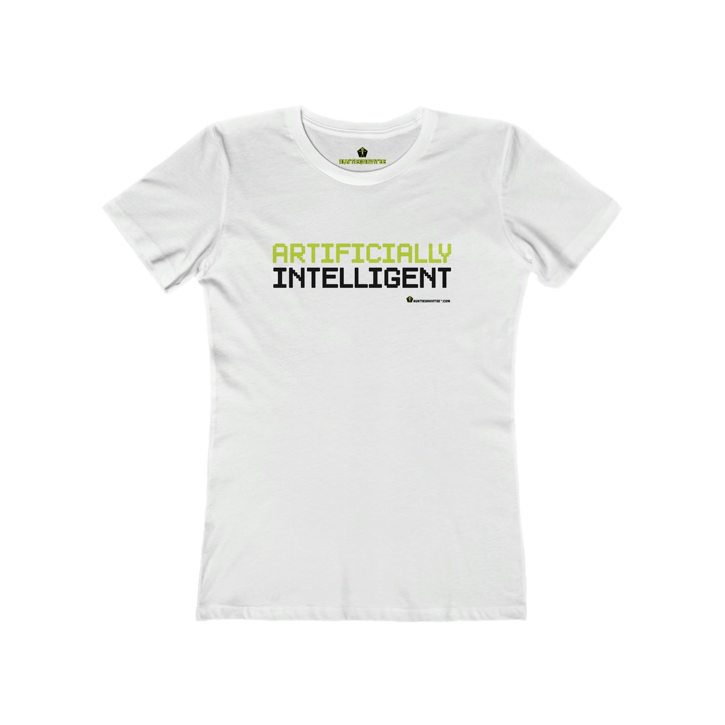 AuntieGraviTee Artificially Intelligent. Women's The Boyfriend Tee