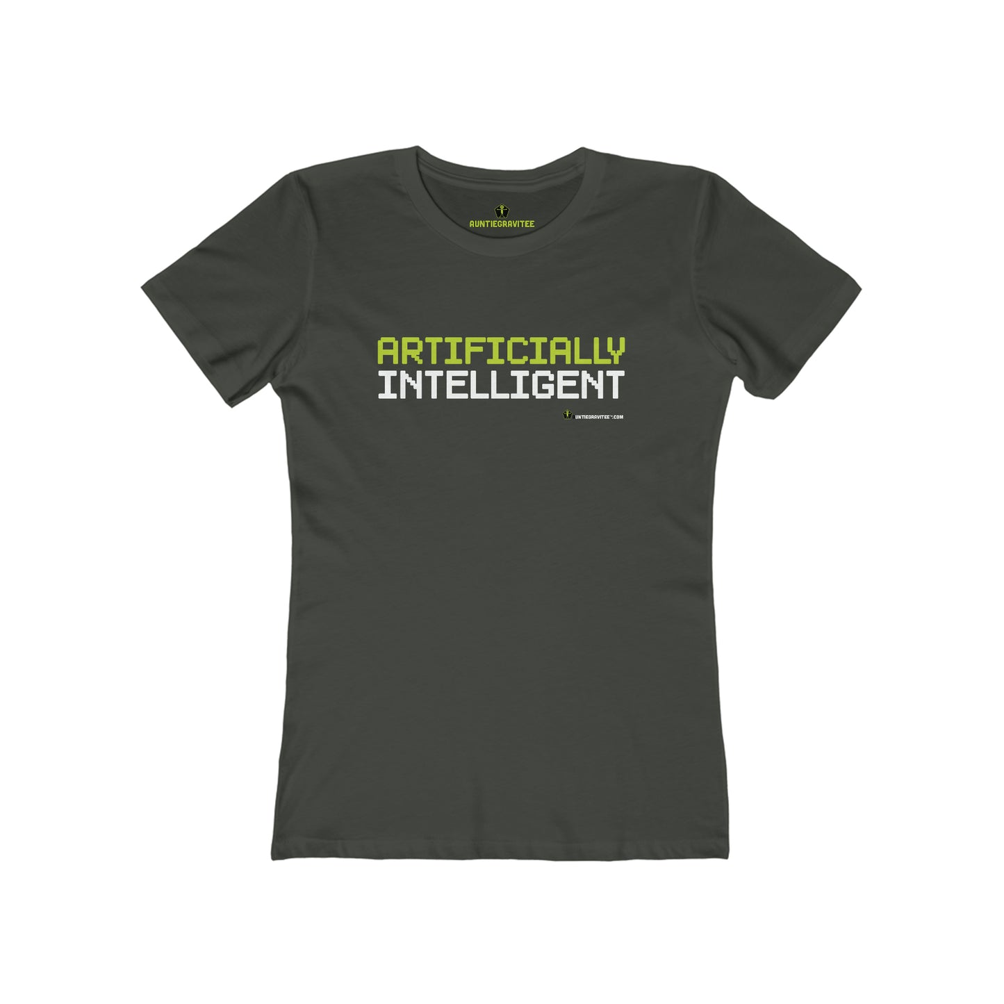 AuntieGraviTee Artificially Intelligent. Women's The Boyfriend Tee